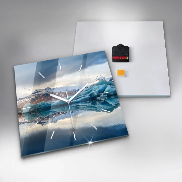 Ceas pătrat de perete din sticlă Lacul Jokulsarlon Islanda