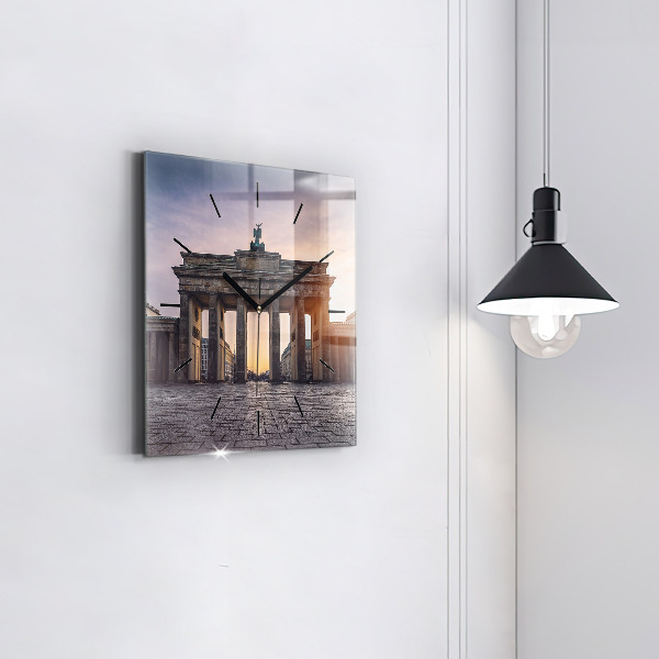 Ceas pătrat de perete din sticlă Poarta Brandenburg