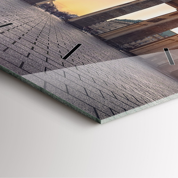 Ceas pătrat de perete din sticlă Poarta Brandenburg