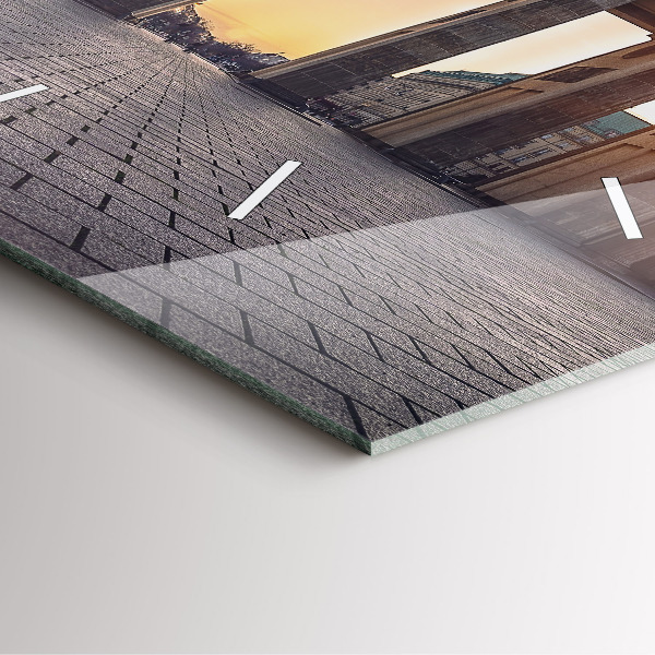 Ceas pătrat de perete din sticlă Poarta Brandenburg