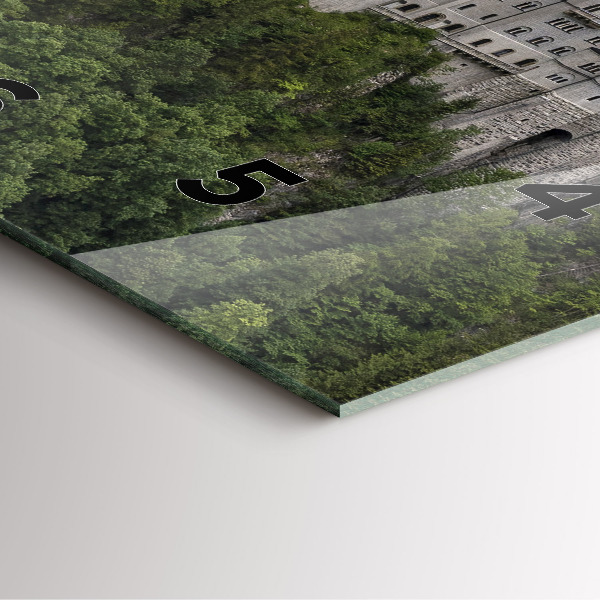 Ceas pătrat de perete din sticlă Castelul Neuschwanstein