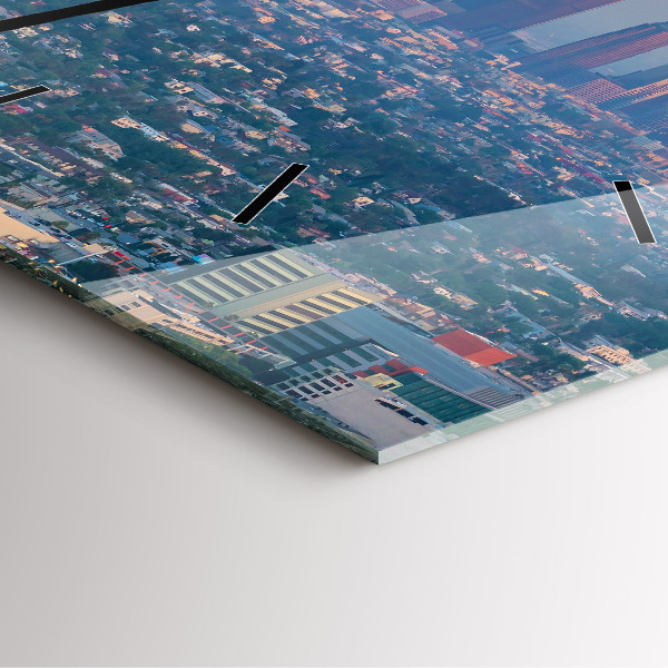 Ceas pătrat de perete din sticlă Apus de soare din Los Angeles