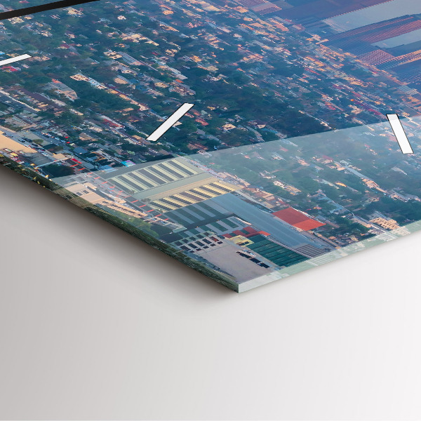 Ceas pătrat de perete din sticlă Apus de soare din Los Angeles