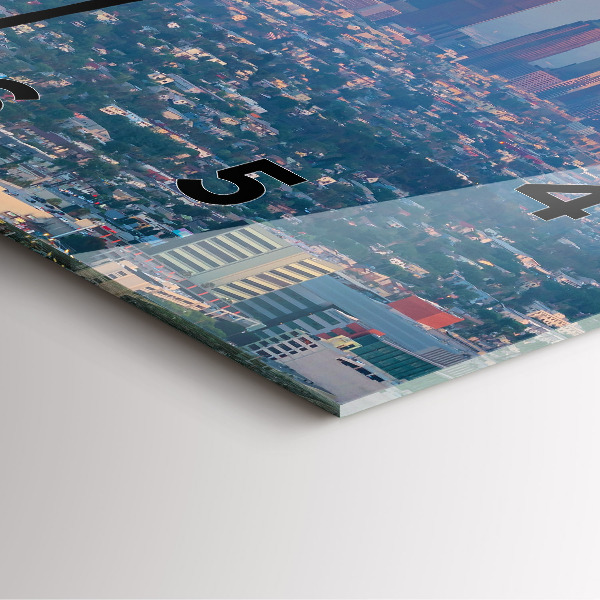 Ceas pătrat de perete din sticlă Apus de soare din Los Angeles