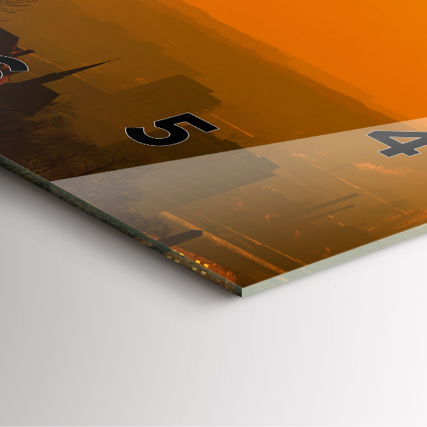 Ceas pătrat de perete din sticlă Vedere la Catedrala Brno