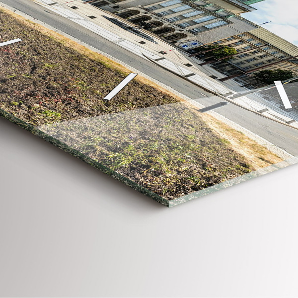 Ceas pătrat de perete din sticlă Panorama orasului Ostrava