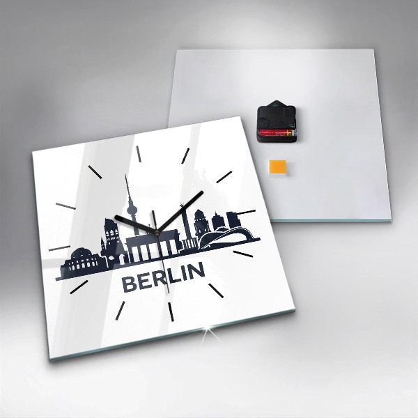 Ceas pătrat de perete din sticlă Ilustrația orașului Berlin