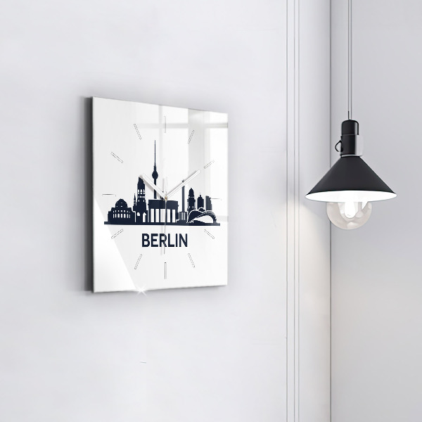 Ceas pătrat de perete din sticlă Ilustrația orașului Berlin