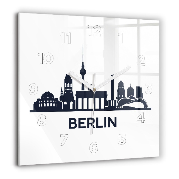 Ceas pătrat de perete din sticlă Ilustrația orașului Berlin