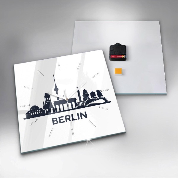 Ceas pătrat de perete din sticlă Ilustrația orașului Berlin