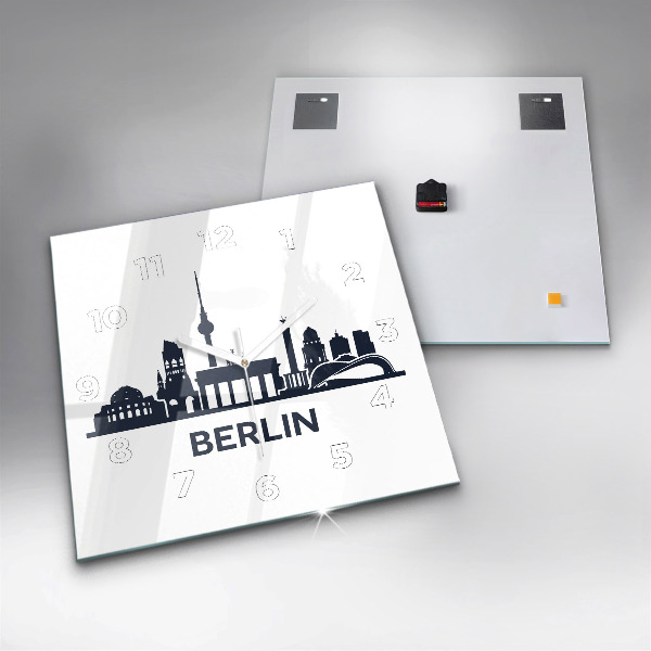 Ceas pătrat de perete din sticlă Ilustrația orașului Berlin