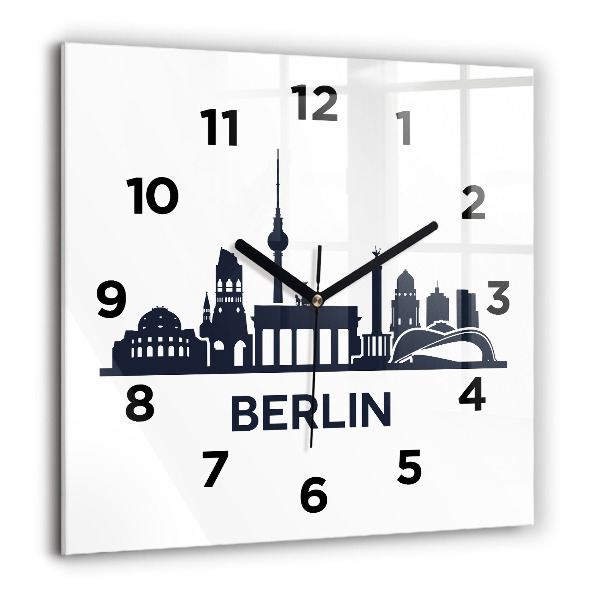 Ceas pătrat de perete din sticlă Ilustrația orașului Berlin