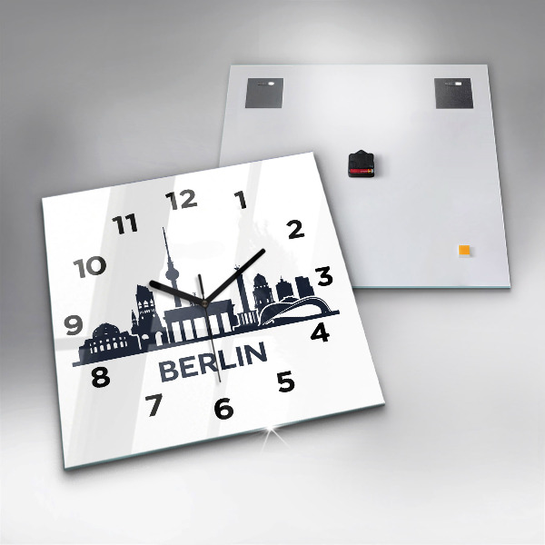 Ceas pătrat de perete din sticlă Ilustrația orașului Berlin
