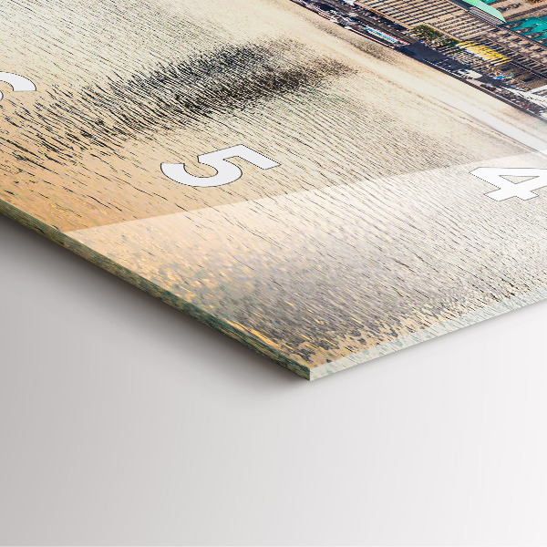 Ceas pătrat de perete din sticlă Binnenalster din Hamburg