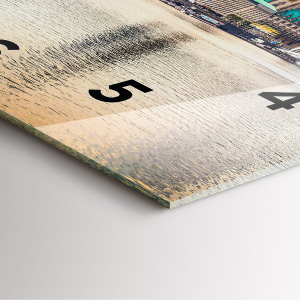 Ceas pătrat de perete din sticlă Binnenalster din Hamburg