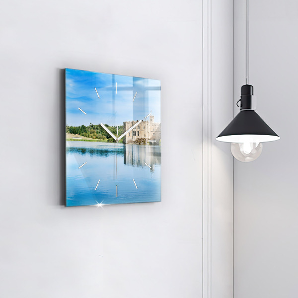 Ceas pătrat de perete din sticlă Castelul Leeds