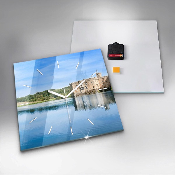 Ceas pătrat de perete din sticlă Castelul Leeds