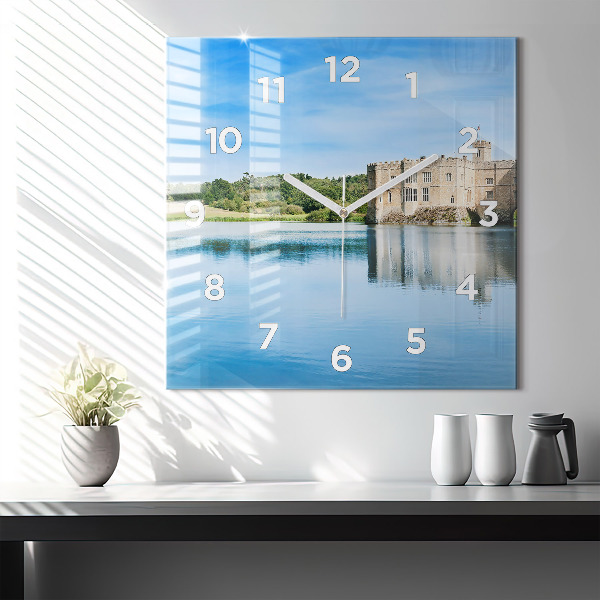 Ceas pătrat de perete din sticlă Castelul Leeds