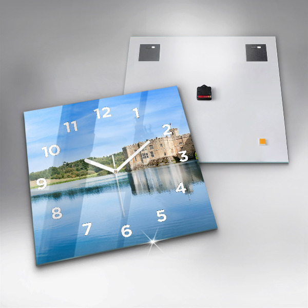 Ceas pătrat de perete din sticlă Castelul Leeds