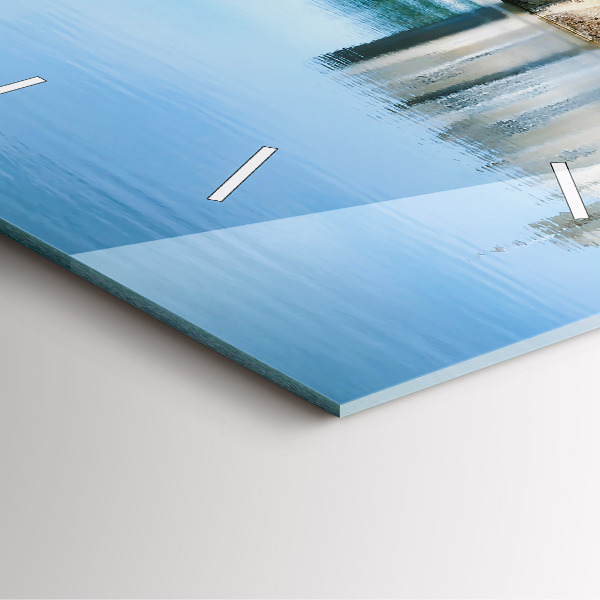 Ceas pătrat de perete din sticlă Castelul Leeds