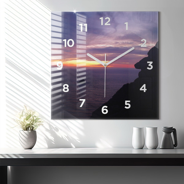 Ceas pătrat de perete din sticlă Cap de piatră