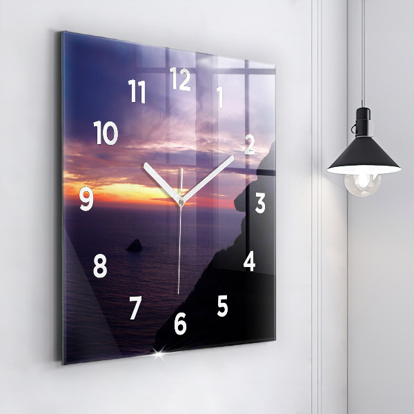 Ceas pătrat de perete din sticlă Cap de piatră