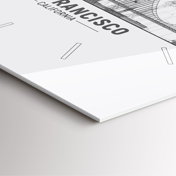 Ceas pătrat de perete din sticlă Panorama San Francisco