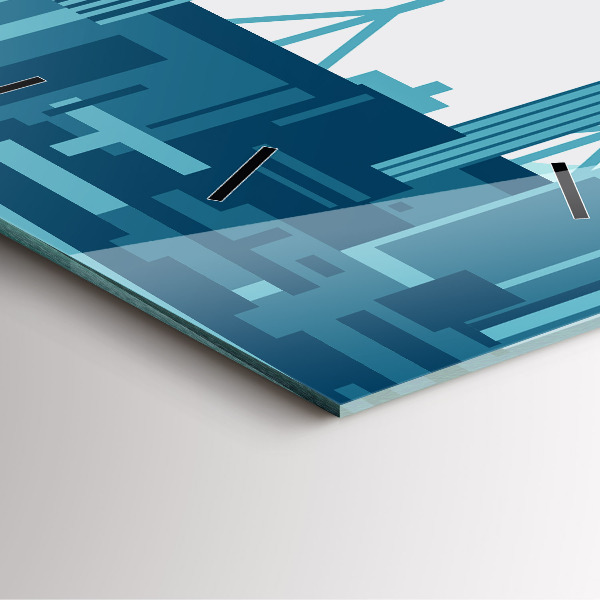 Ceas pătrat de perete din sticlă Arhitectura in SUA