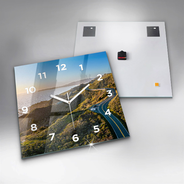 Ceas pătrat de perete din sticlă Drumul din jurul San Francisco