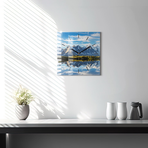 Ceas pătrat de perete din sticlă Valea Chamonix, Alpii francezi