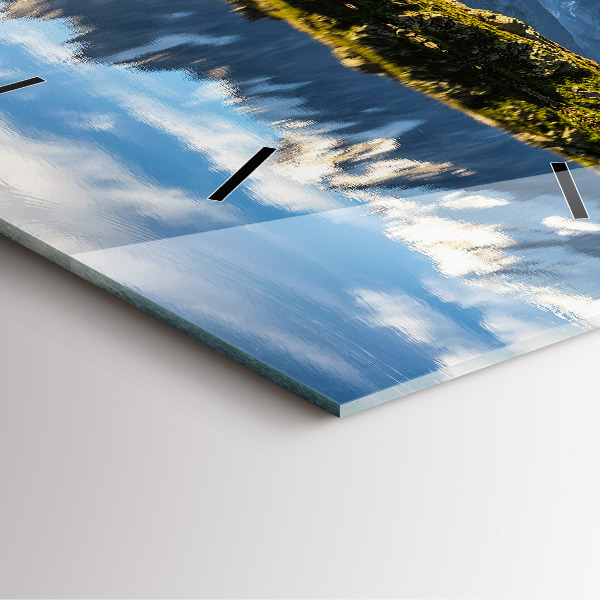 Ceas pătrat de perete din sticlă Valea Chamonix, Alpii francezi