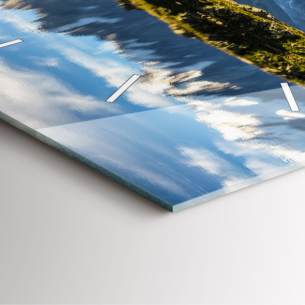 Ceas pătrat de perete din sticlă Valea Chamonix, Alpii francezi