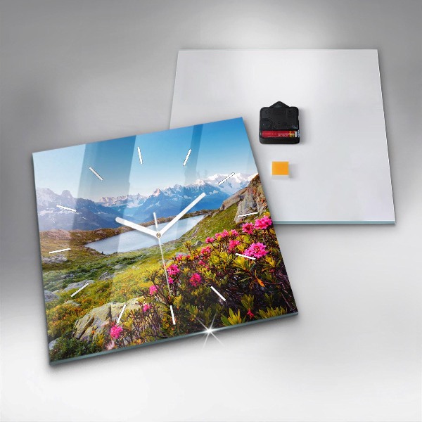 Ceas pătrat de perete din sticlă Ghețarul Mont Blanc Chamonix