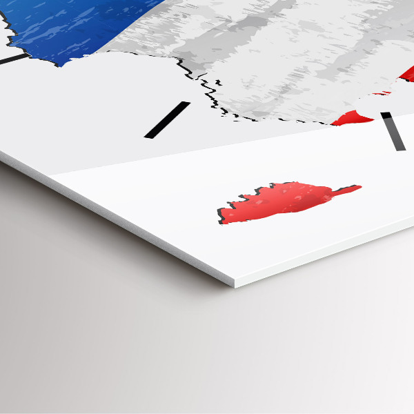 Ceas pătrat de perete din sticlă Steagul Franței