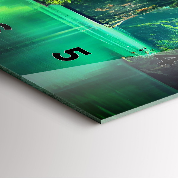 Ceas pătrat de perete din sticlă Peisaj natural din Thailanda