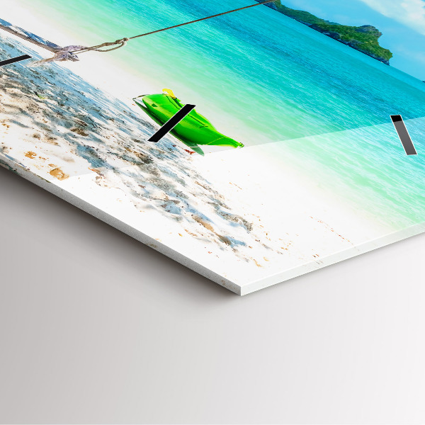 Ceas pătrat de perete din sticlă Insula însorită a Thailandei