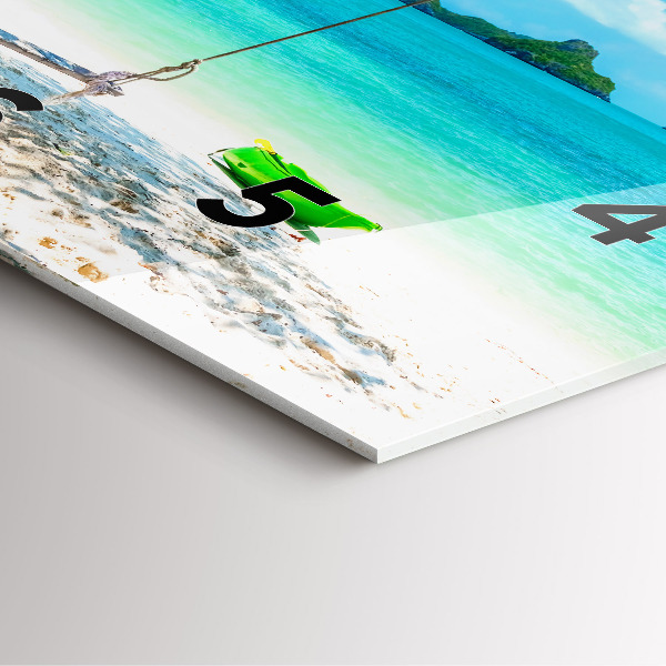 Ceas pătrat de perete din sticlă Insula însorită a Thailandei