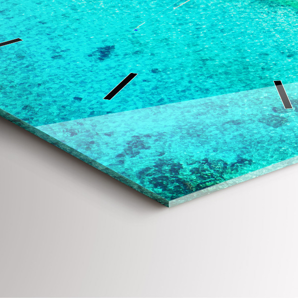 Ceas pătrat de perete din sticlă Plaja tropicală Koh Tao