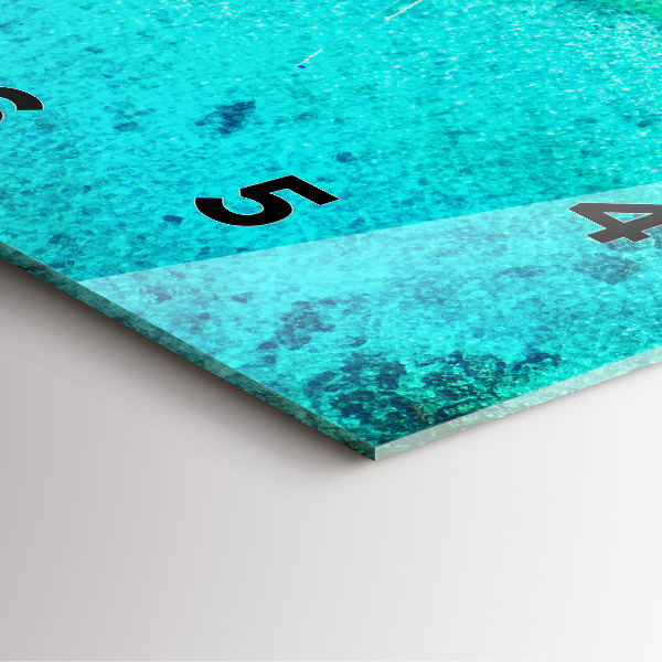 Ceas pătrat de perete din sticlă Plaja tropicală Koh Tao