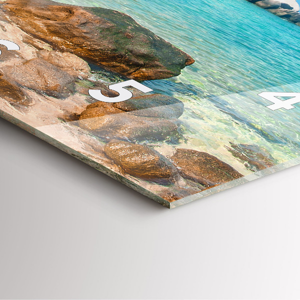 Ceas pătrat de perete din sticlă Plaja frumoasa din Thailanda