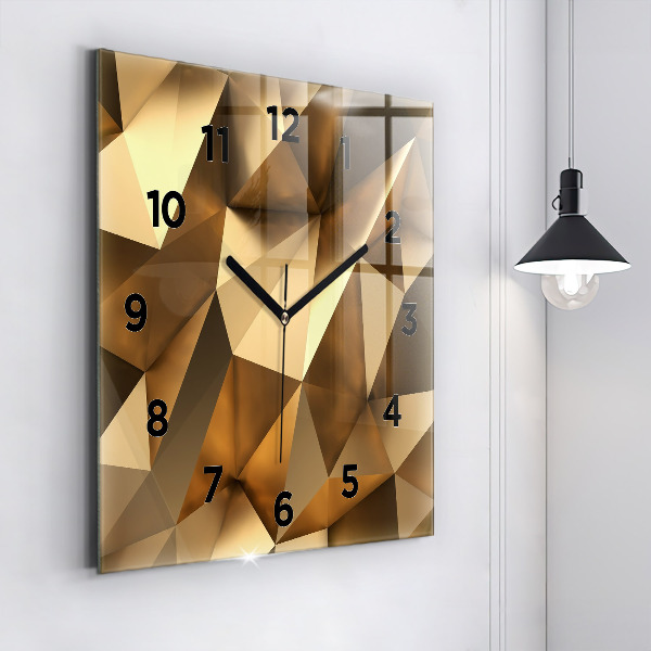 Ceas pătrat de perete din sticlă Textura geometrică
