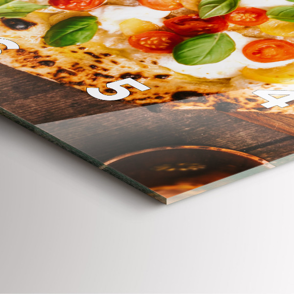 Ceas pătrat de perete din sticlă pizza italiană