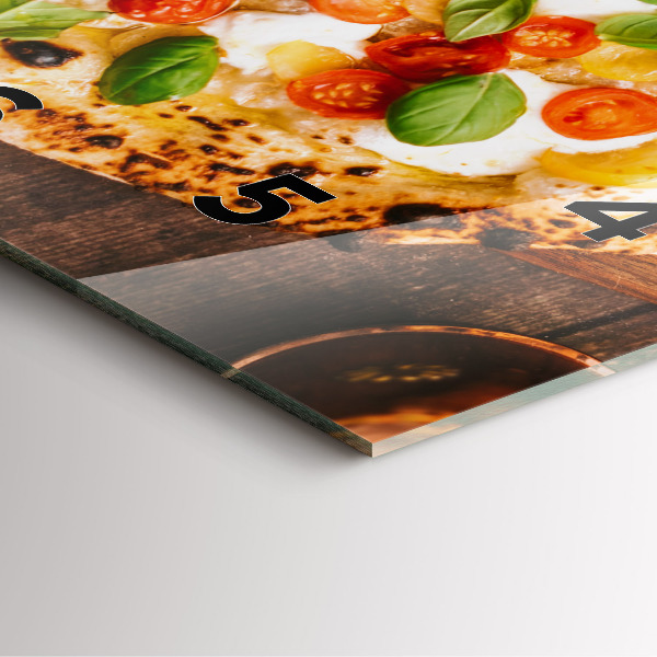 Ceas pătrat de perete din sticlă pizza italiană