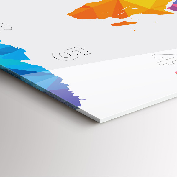 Ceas pătrat de perete din sticlă Harta lumii abstracte