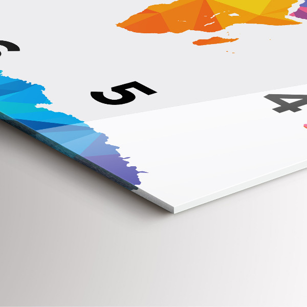 Ceas pătrat de perete din sticlă Harta lumii abstracte