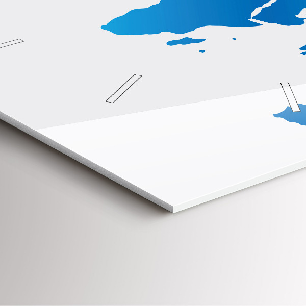 Ceas pătrat de perete din sticlă Harta lumii