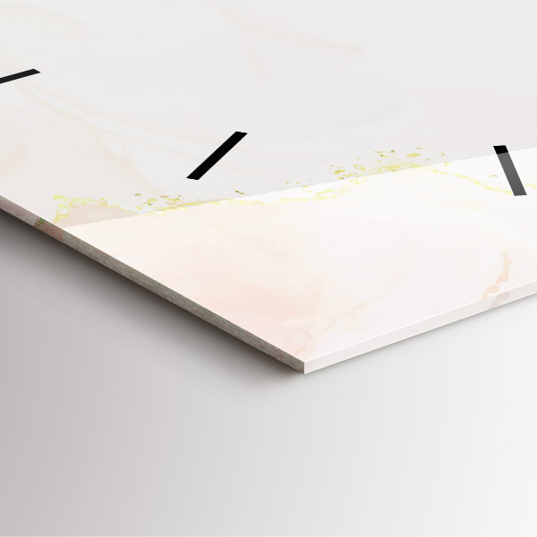 Ceas pătrat de perete din sticlă Marmură acuarelă