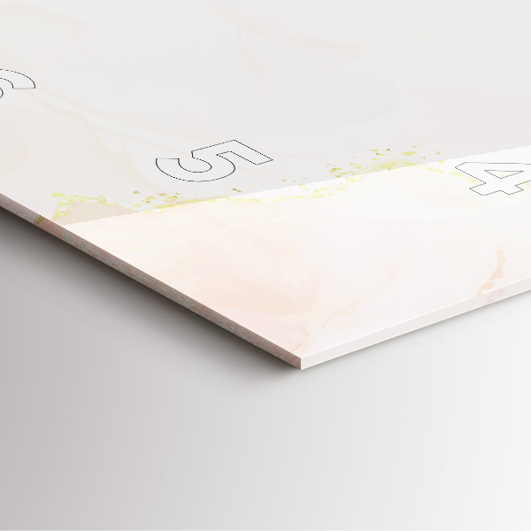 Ceas pătrat de perete din sticlă Marmură acuarelă