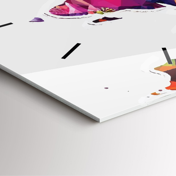 Ceas pătrat de perete din sticlă Harta lumii triunghiuri