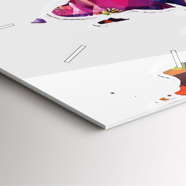 Ceas pătrat de perete din sticlă Harta lumii triunghiuri